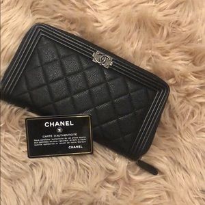Large Chanel wallet black